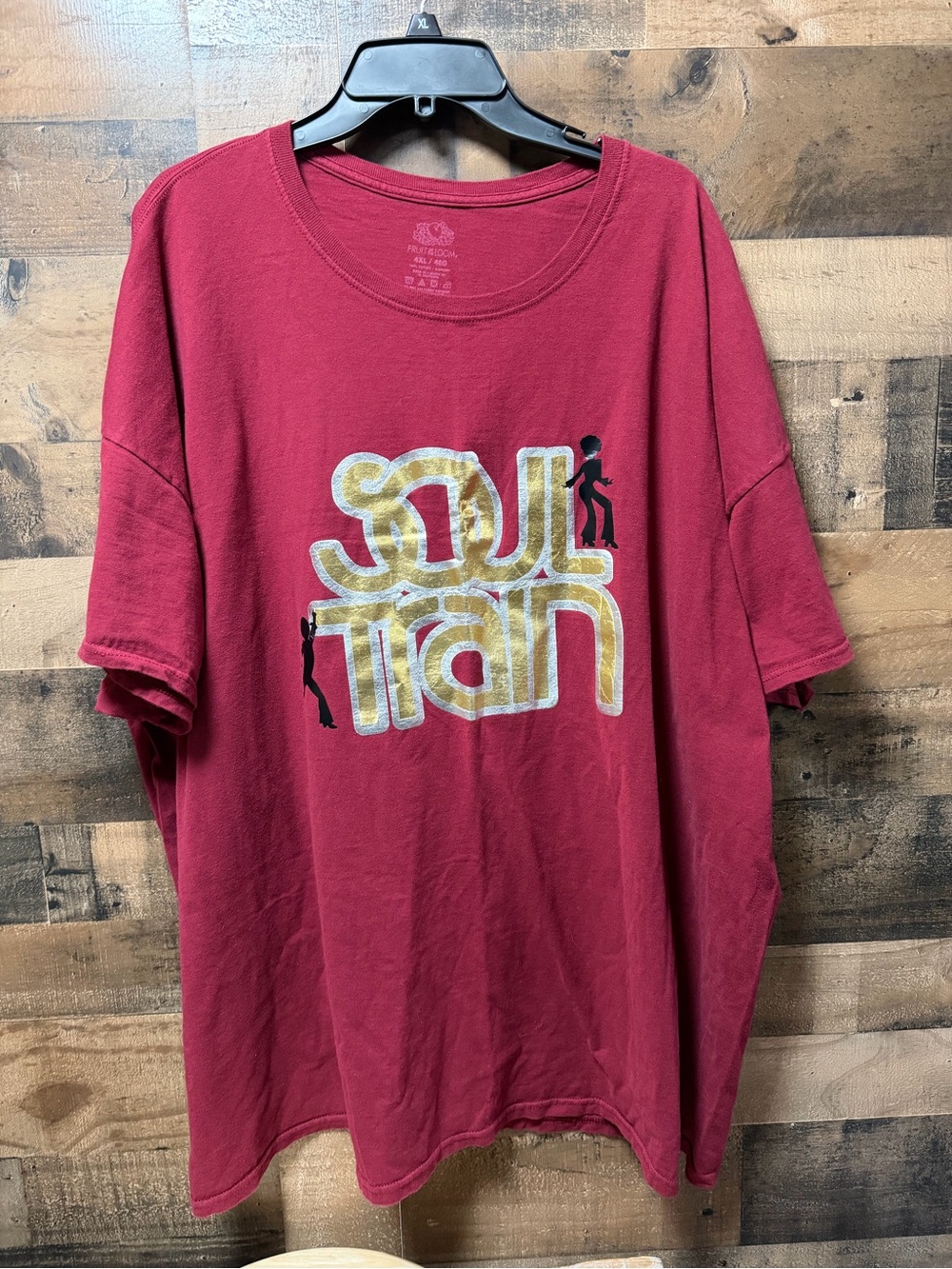 Soul Train T Shirt Mens 4XL Burgundy Red Retro 70s Music Dance Graphic Tee